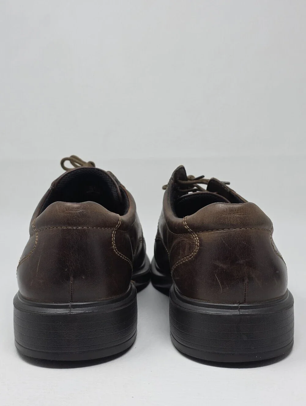 ECCO Shoes Men's Size EU 46 Helsinki Lace Up Oxford Brown Leather Casual